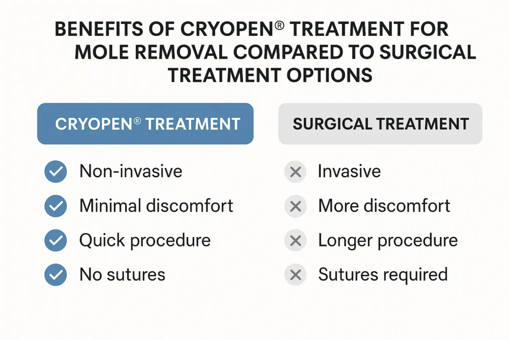 Benefits of facial mole removal Camden Town - call our team today to book a consultation